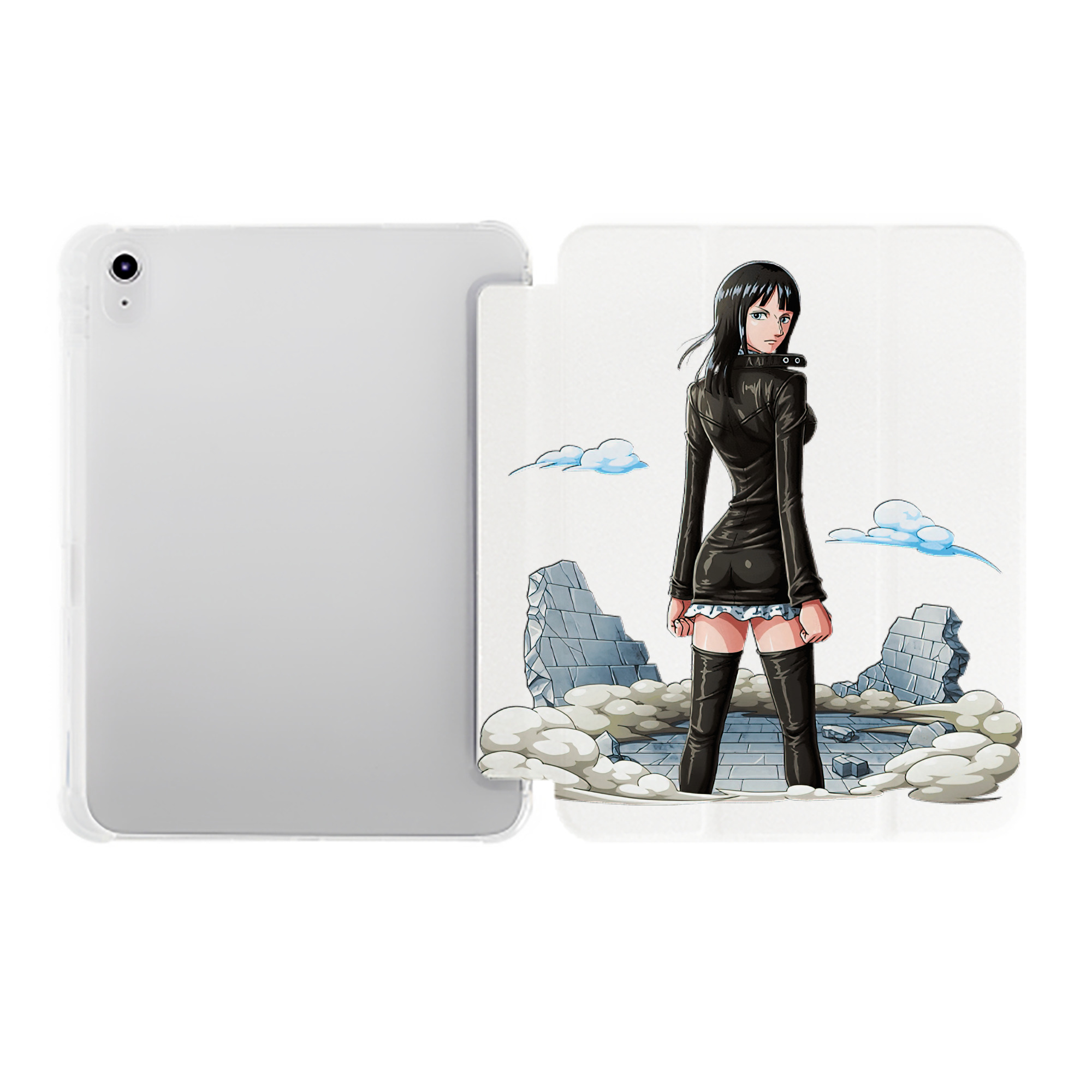 （画像用） ワンピース ニコ・ロビン ONE PIECE Nico Robin IPad ケース ペン収納付き 三つ折りスタンド PUレザー×シリコン 対応機種9.5/10.5/10.9インチ